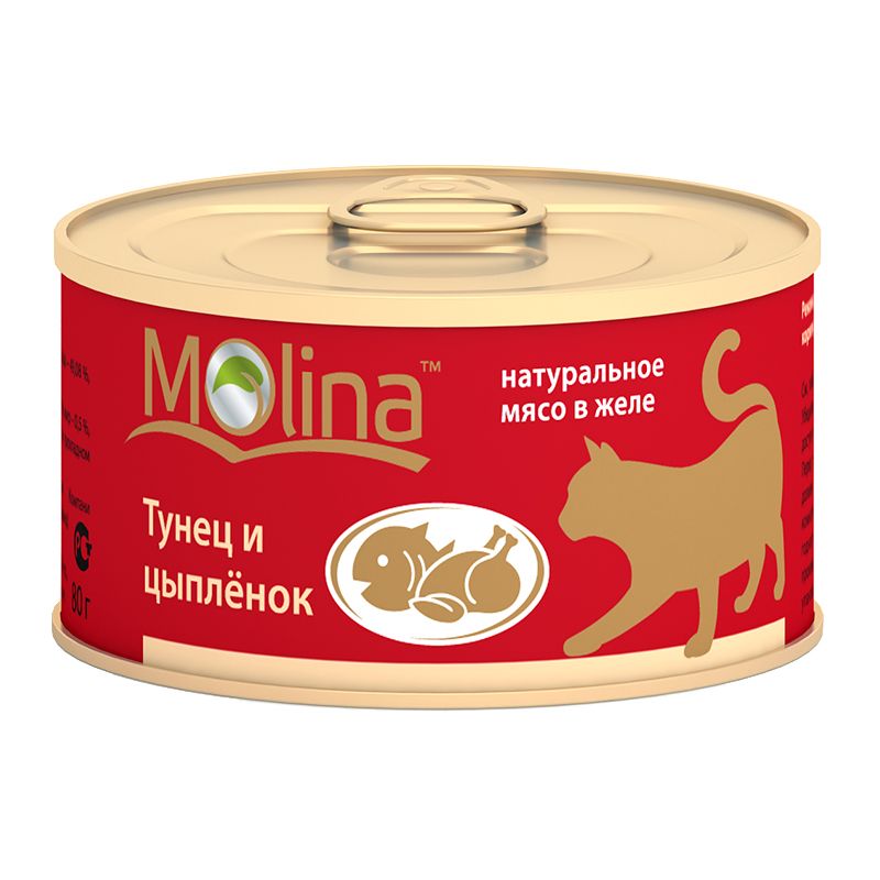 Консервы для кошек Molina тунец и цыпленок 0,08 кг.